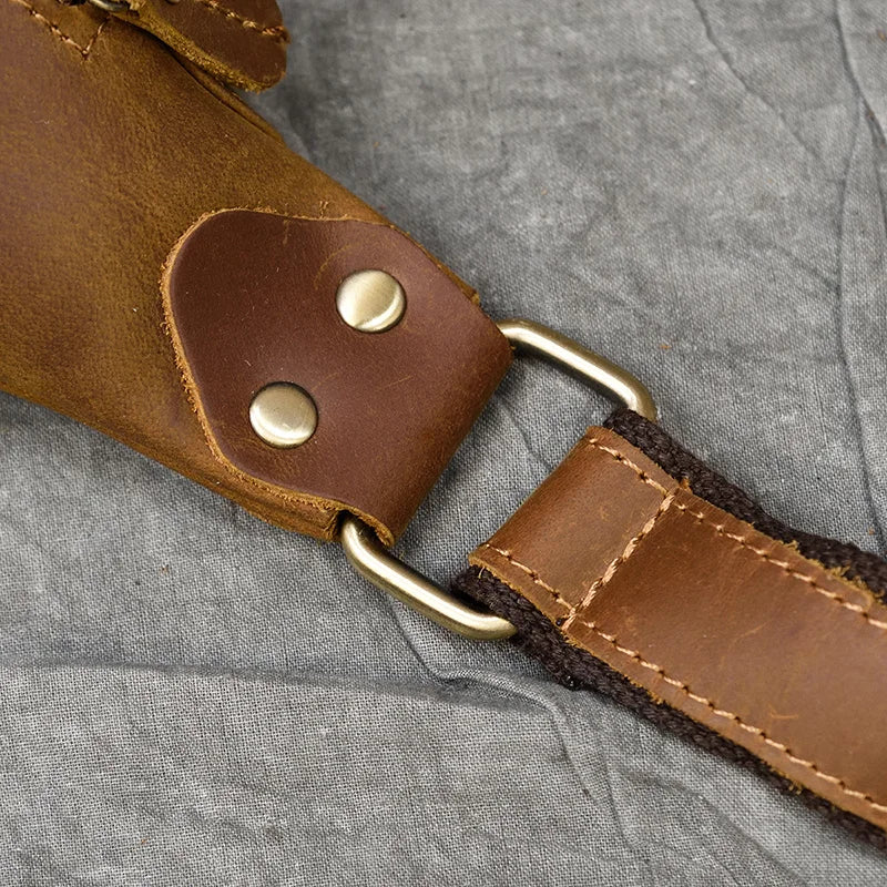Bolsa para cinto em pele crazy horse — Modelo A — Imagem de detalhe 10