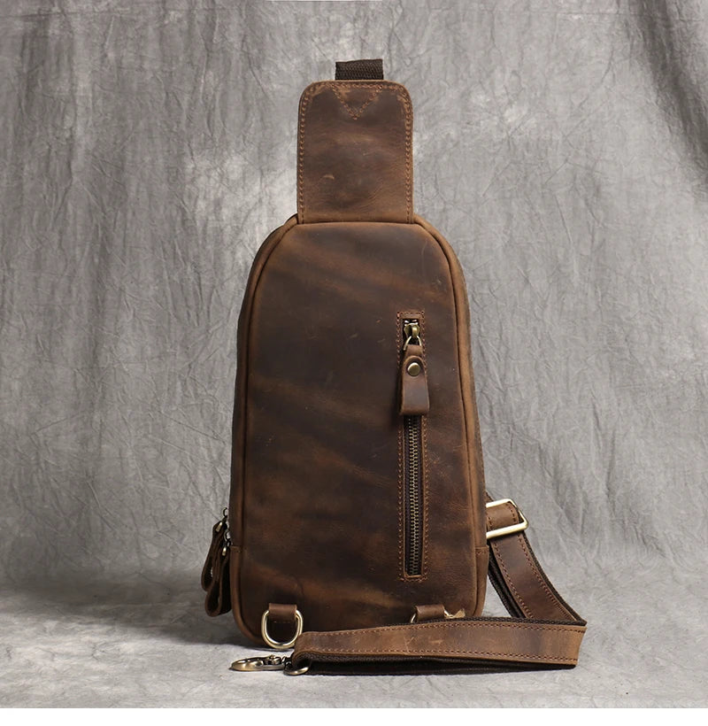 กระเป๋าสะพายข้าง หนังเครซี่ฮอร์ส — รุ่น H — ภาพรายละเอียด 15