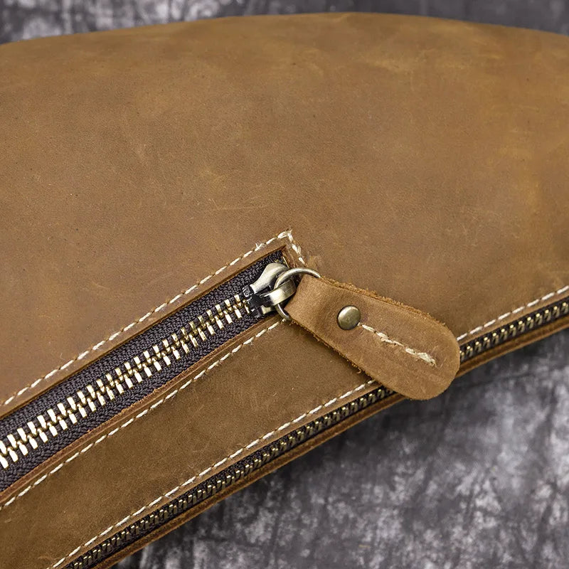 Crazy Horse Leather Crossbody Bag — Style C — Detail image 10