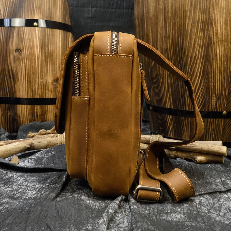 Crazy Horse Leather Crossbody Bag — Style C — Detail image 29