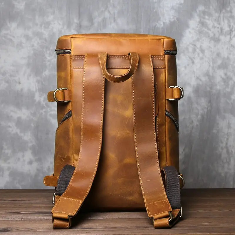 Mochila em pele crazy horse — Modelo P — Imagem de detalhe 18