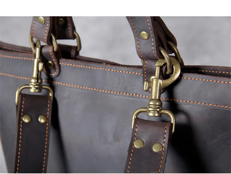 Crazy Horse Leather 3-Way Tote — Style K — Detail image 17
