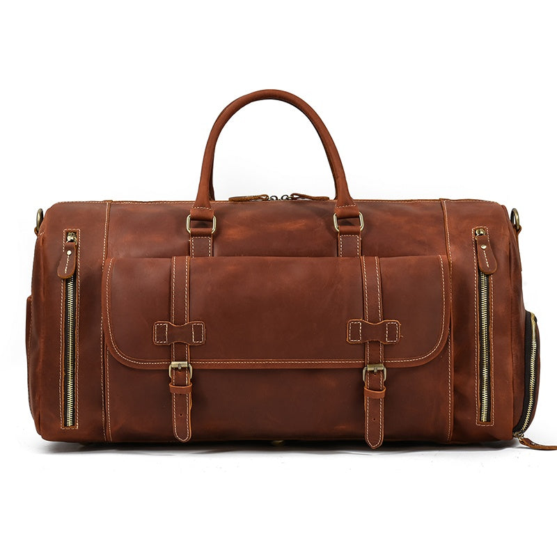 Reisetasche aus Crazy Horse-Leder — Modell P — Detailansicht