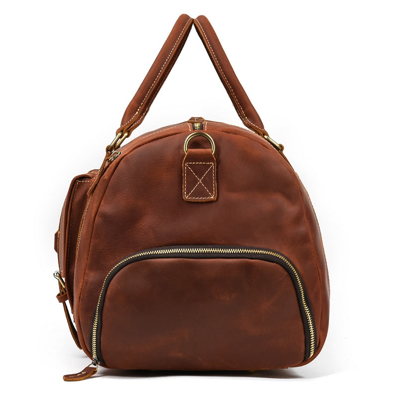 Reisetasche aus Crazy Horse-Leder — Modell P — Detailansicht