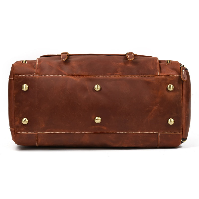 Reisetasche aus Crazy Horse-Leder — Modell P — Detailansicht
