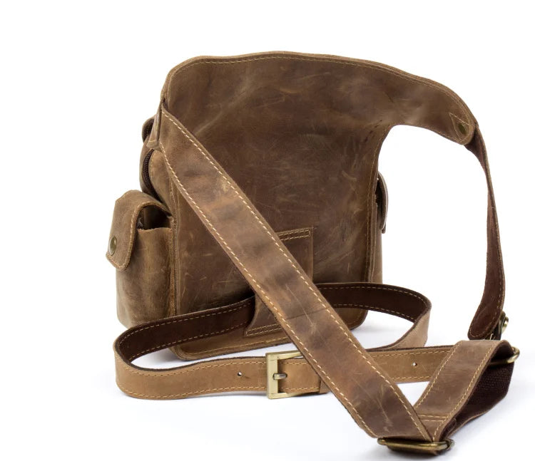 Bolsa de anca em pele crazy horse — Modelo G — Imagem de detalhe