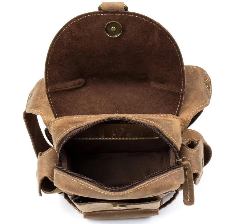 Bolsa de anca em pele crazy horse — Modelo G — Imagem de detalhe
