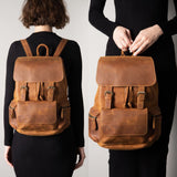 Backpack_c de cuero de caballo loco