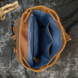 Backpack_c de cuero de caballo loco