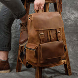Backpack_c de cuero de caballo loco