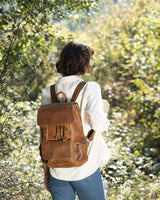Backpack_c de cuero de caballo loco