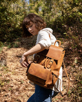 Backpack_c de cuero de caballo loco