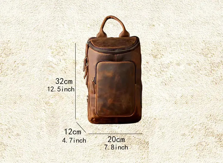 Bolsa a tiracolo em pele crazy horse — Modelo L — Imagem de detalhe