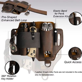 Organizador para cinto em pele crazy horse — Pormenores da bolsa