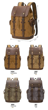 Mochila em lona encerada e pele — Modelo K