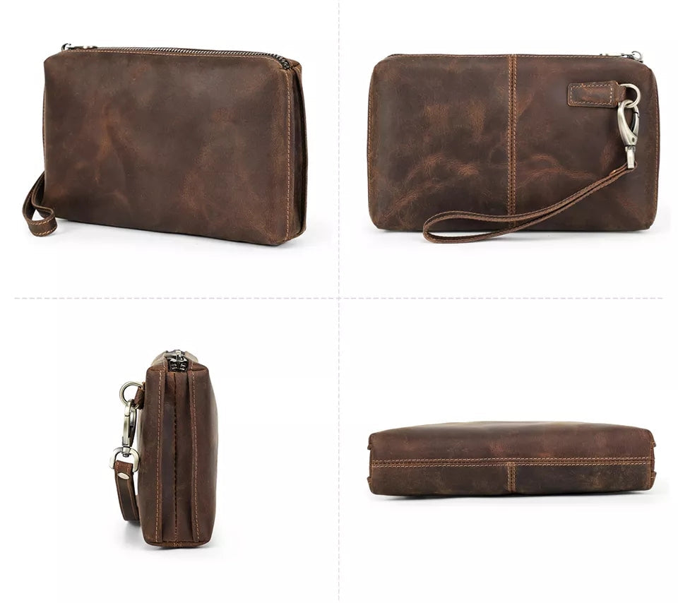 Crazy Horse Leather Clutch — Style A — Product illustration 4
