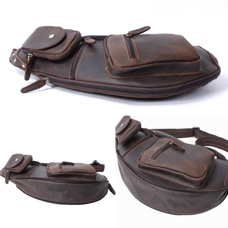 Crazy Horse Leather Crossbody Back_S