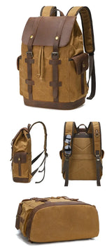 Mochila em lona encerada e pele — Modelo K