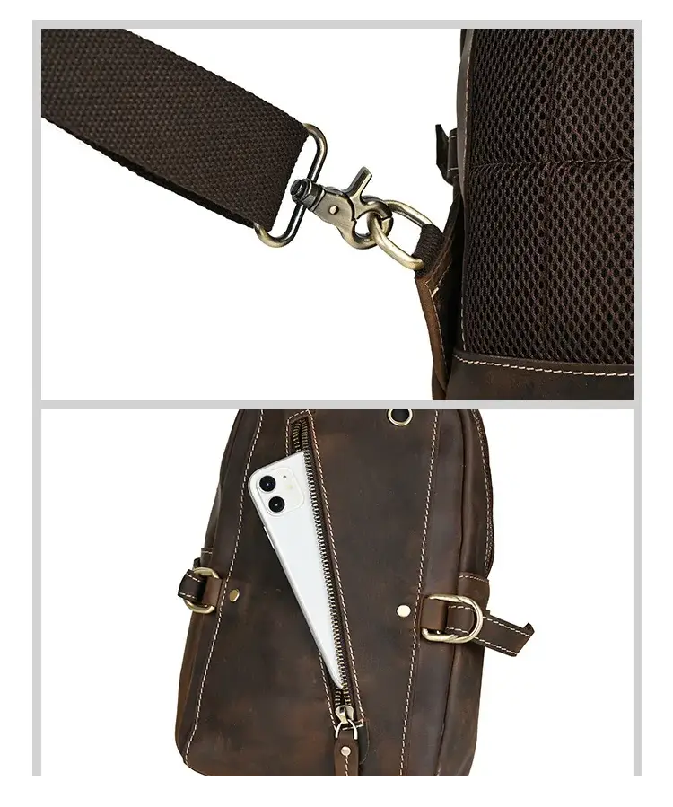 Crazy Horse Leather Crossbody Bag — Style N