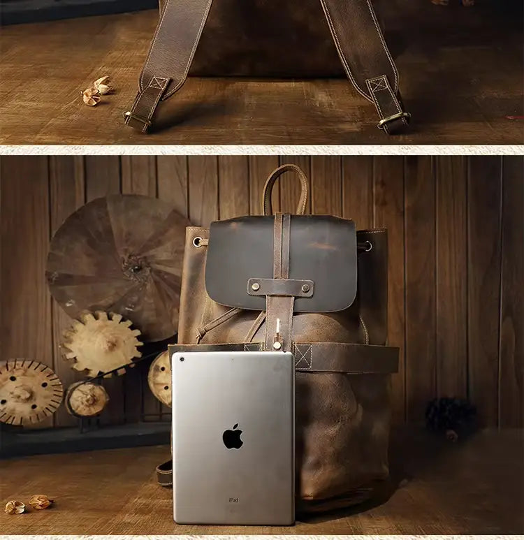 Crazy Horse Leather Backpack — Style AQ