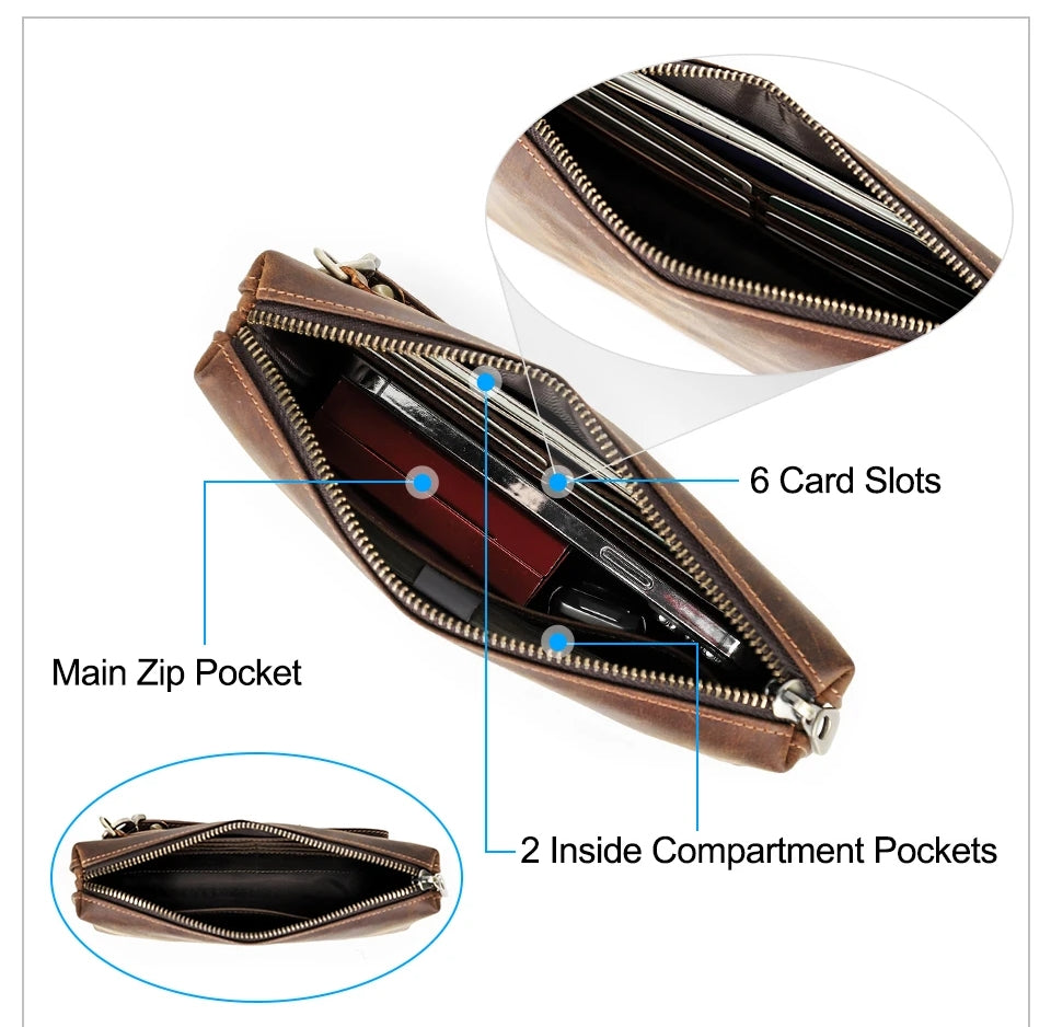 Crazy Horse Leather Clutch — Style A — Product illustration 7
