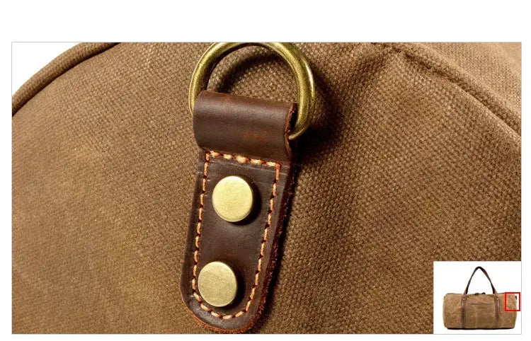 Reisetasche mit Lederbesatz aus Canvas — Modell A