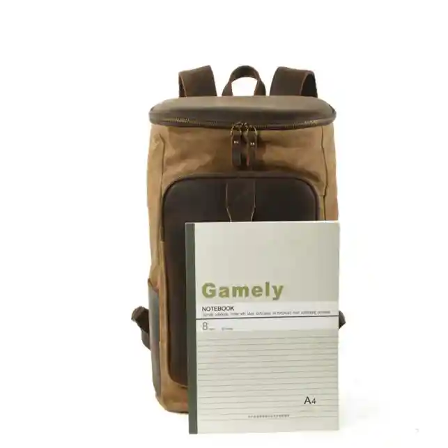Rucksack aus gewachstem Canvas und Leder — Modell J