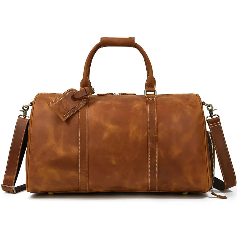 Crazy Horse Leather Large Capacity Travel Bag_B