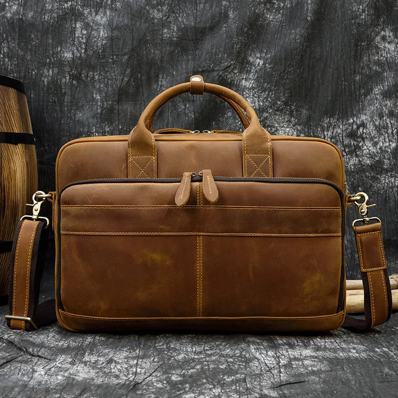 Crazy Horse Leather Deathase/Business Bag_g