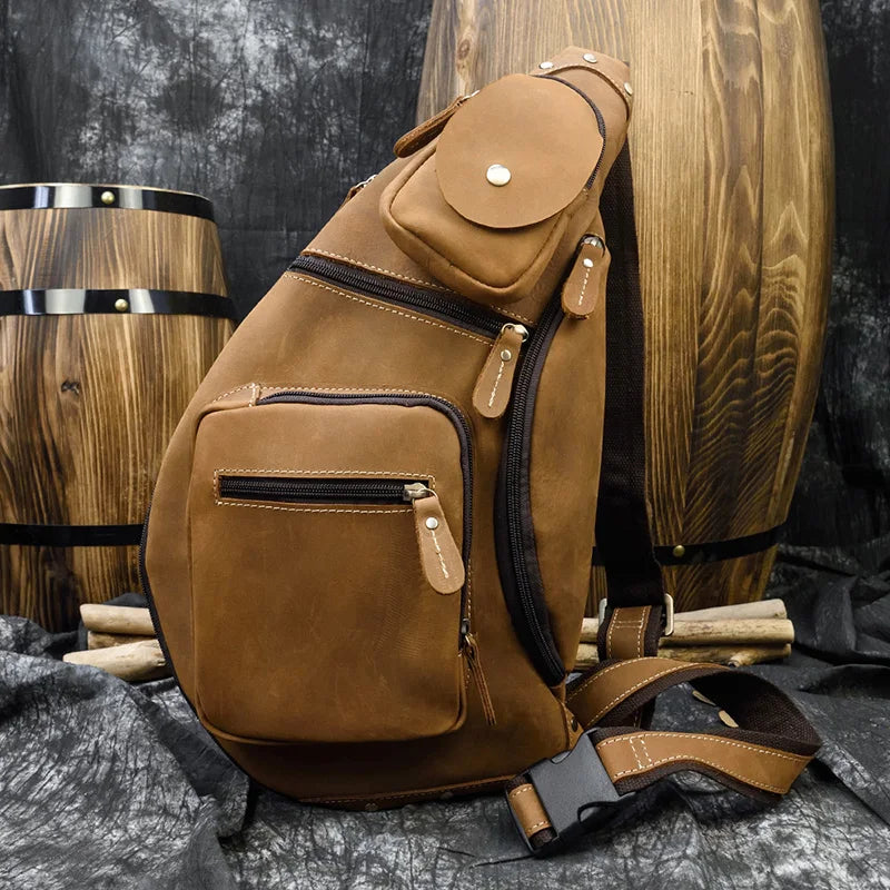 Crazy Horse Leather Crossbody Back_S