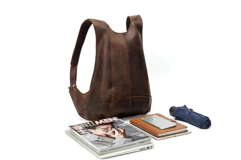 Mochila fina em pele crazy horse — Modelo AN — Ilustração do artigo 6
