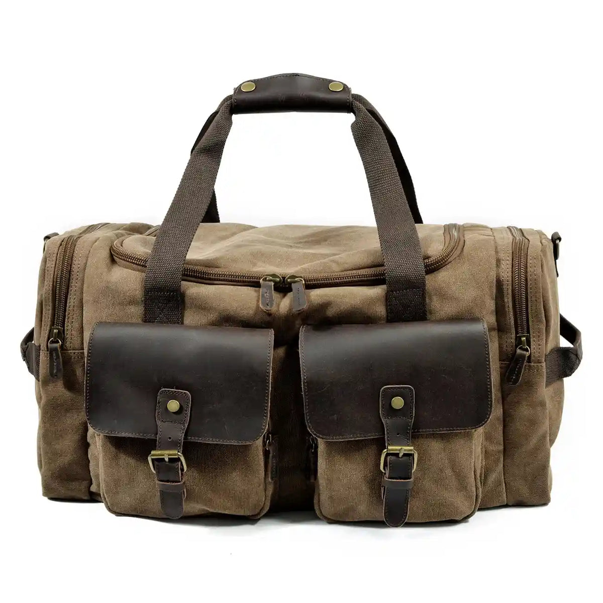 Duffle-Bag aus gewachstem Canvas und Leder — Modell B