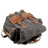 Crazy Horse Leather Waterproof Canvas Backpack_I