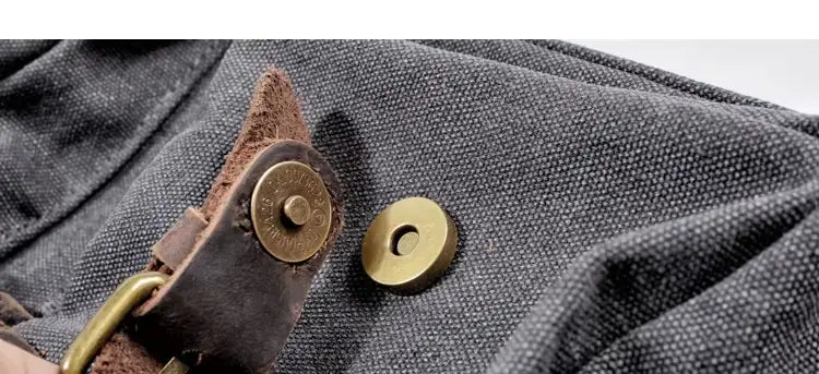Duffle-Bag aus gewachstem Canvas und Leder — Modell B — Detailansicht 2
