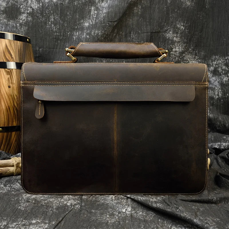 Crazy Horse Leather Briefcase/Business Bag_V