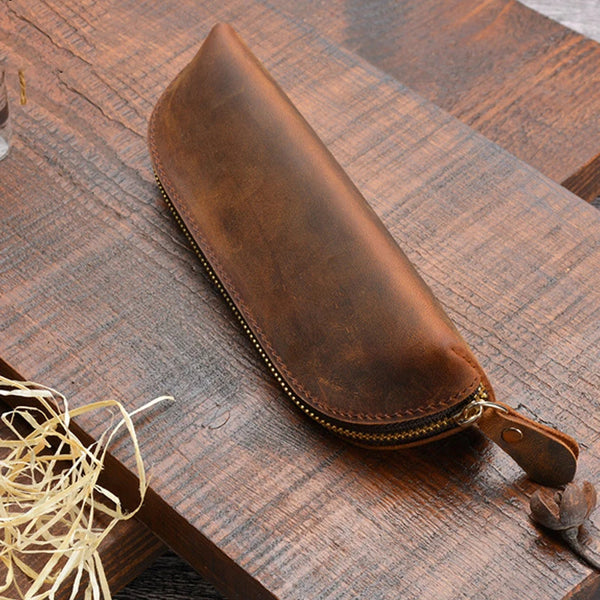 Crazy Horse Leather Pen Case_A