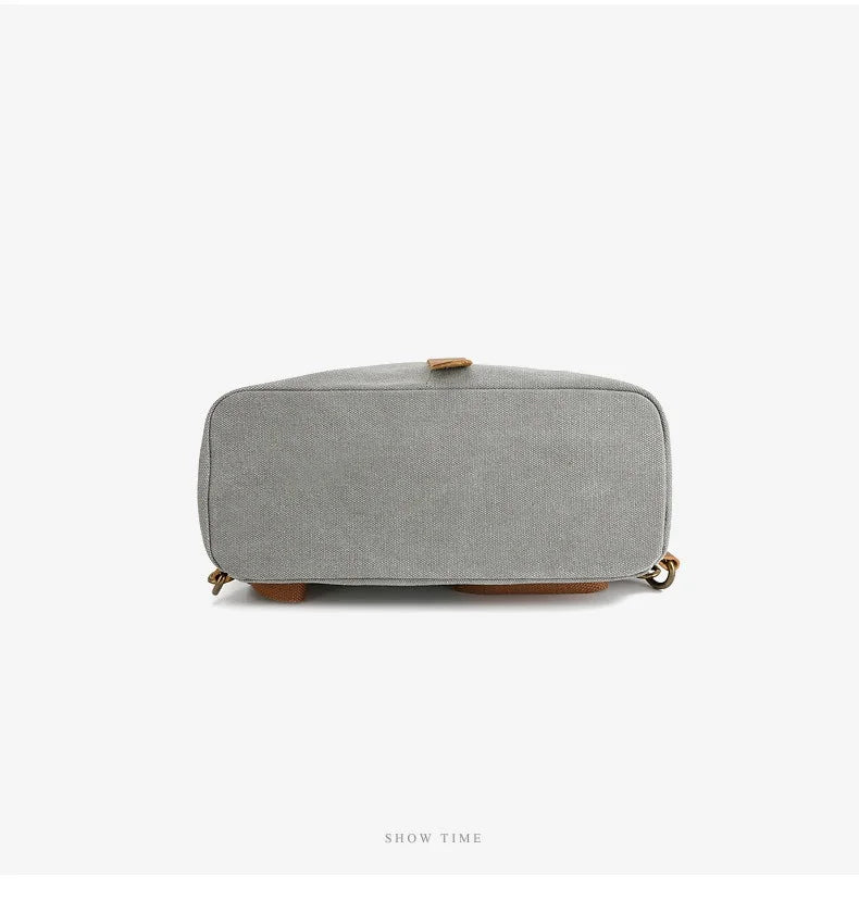 Mochila com detalhes em pele em lona encerada e pele — Modelo B