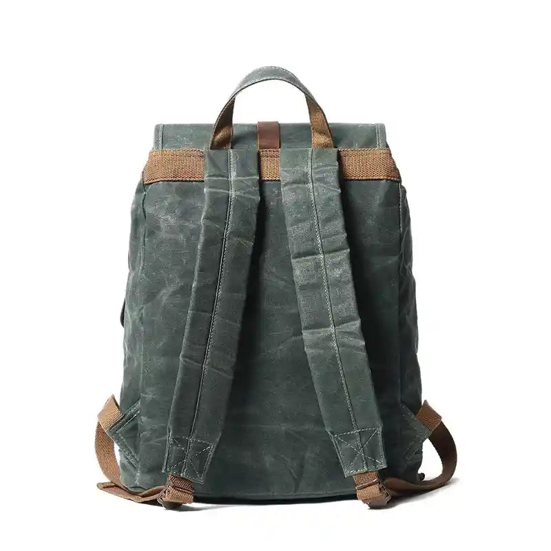 Rucksack aus gewachstem Canvas und Leder — Modell B