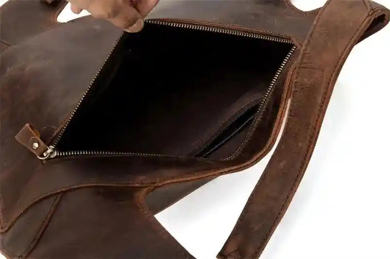Mochila fina em pele crazy horse — Modelo AN