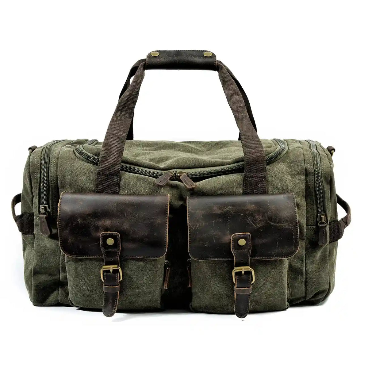 Duffle-Bag aus gewachstem Canvas und Leder — Modell B