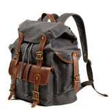 Crazy Horse Leather Waterproof Canvas Backpack_I