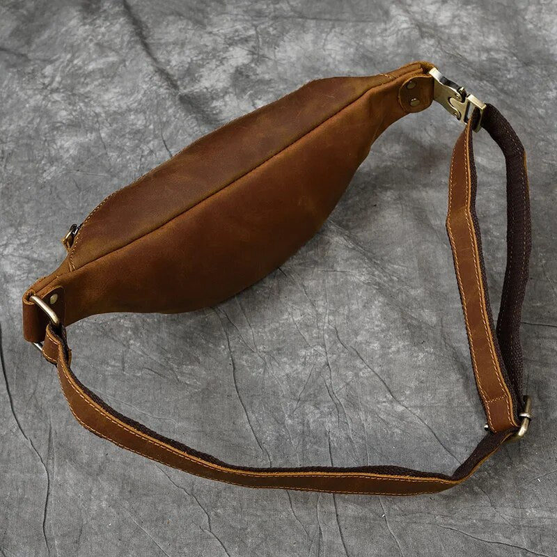 Bolsa para cinto em pele crazy horse — Modelo A