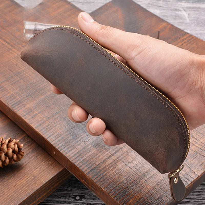 Crazy Horse Leather Pen Case_A