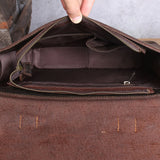 Vintage Men's Genuine Leather Backpack Large Capacity Laptop Briefcase Handbag Crazy Horse Cowhide Shoulder Bag Messenger Bag