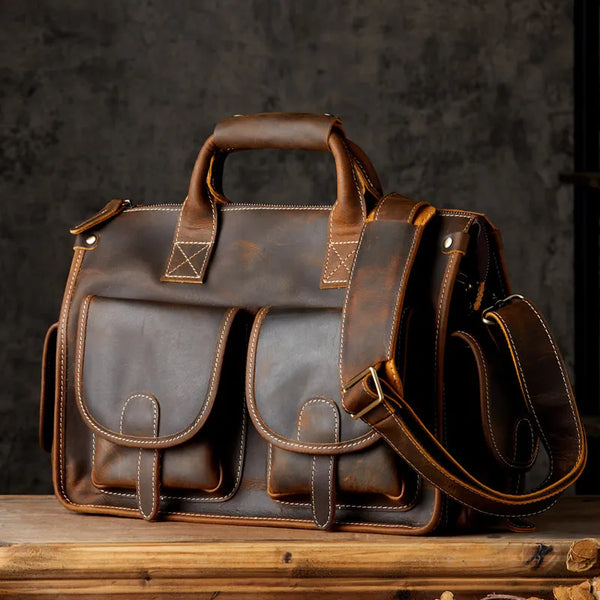 Crazy Horse Leather Shoulder Bag_N