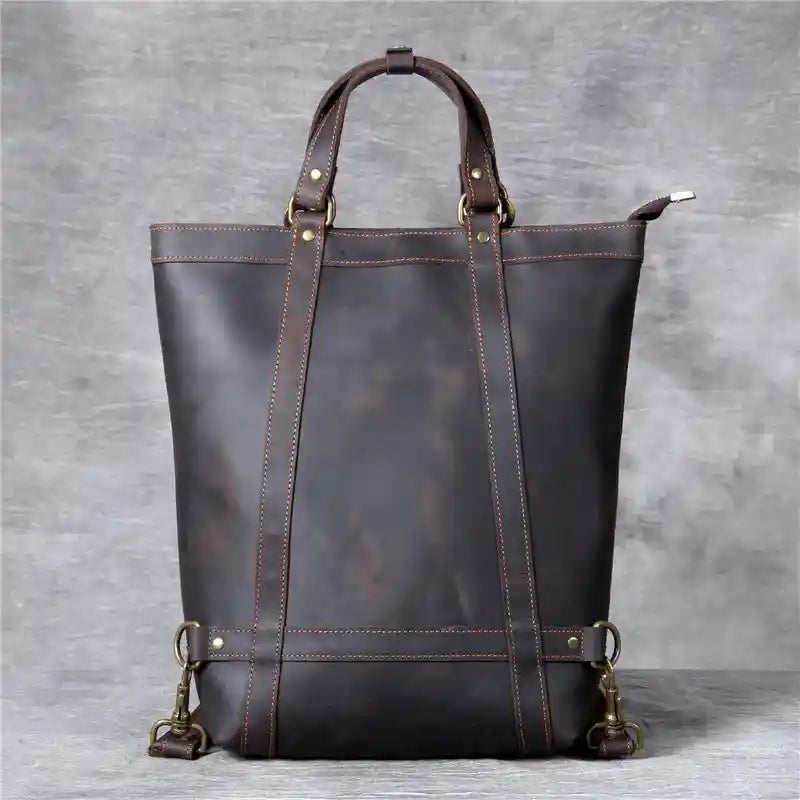 Tote-Bag mit drei Tragevarianten aus Crazy Horse-Leder — Modell K