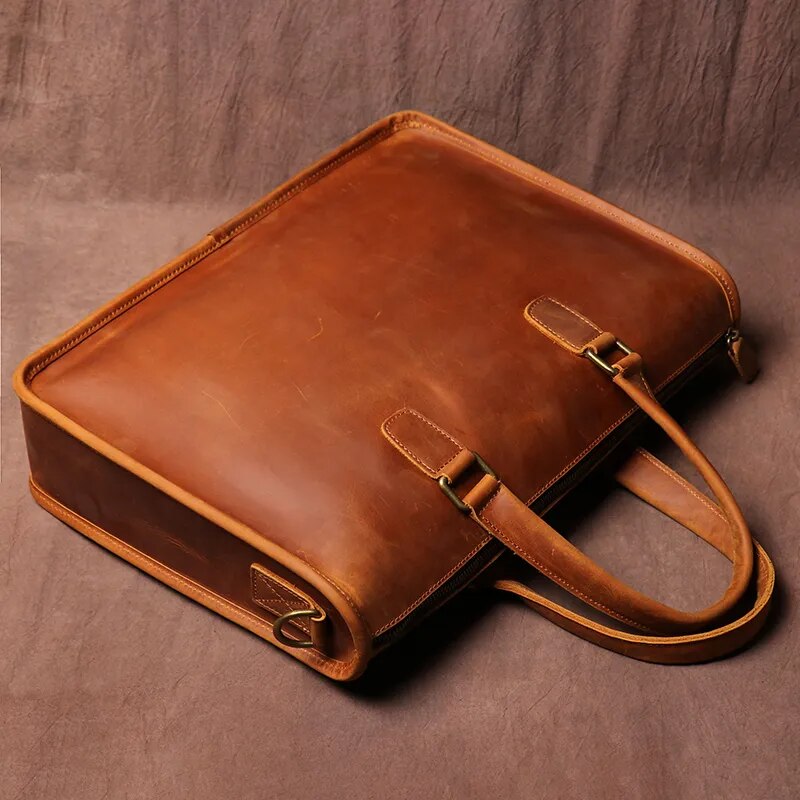 Porte-documents en cuir crazy horse — Modèle B