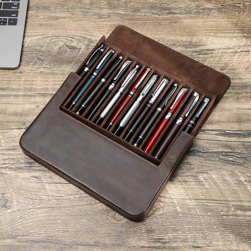 Crazy Horse Leather Pen Case_D