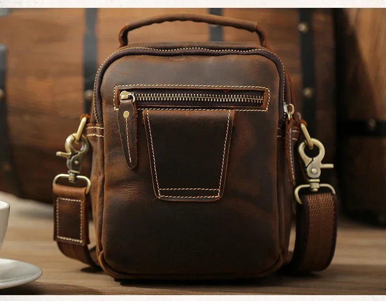 Crazy Horse Leather Mini Spowder Bag_Q