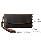 S.WORKER Classic Full Grain Leather Long Wallet For Men Large Capacity For Cash&Cards Slot Pocket Purse